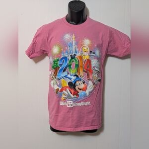 Women's Walt Disney World Hanes 2014 Mickey T Shirt Size Small Petite